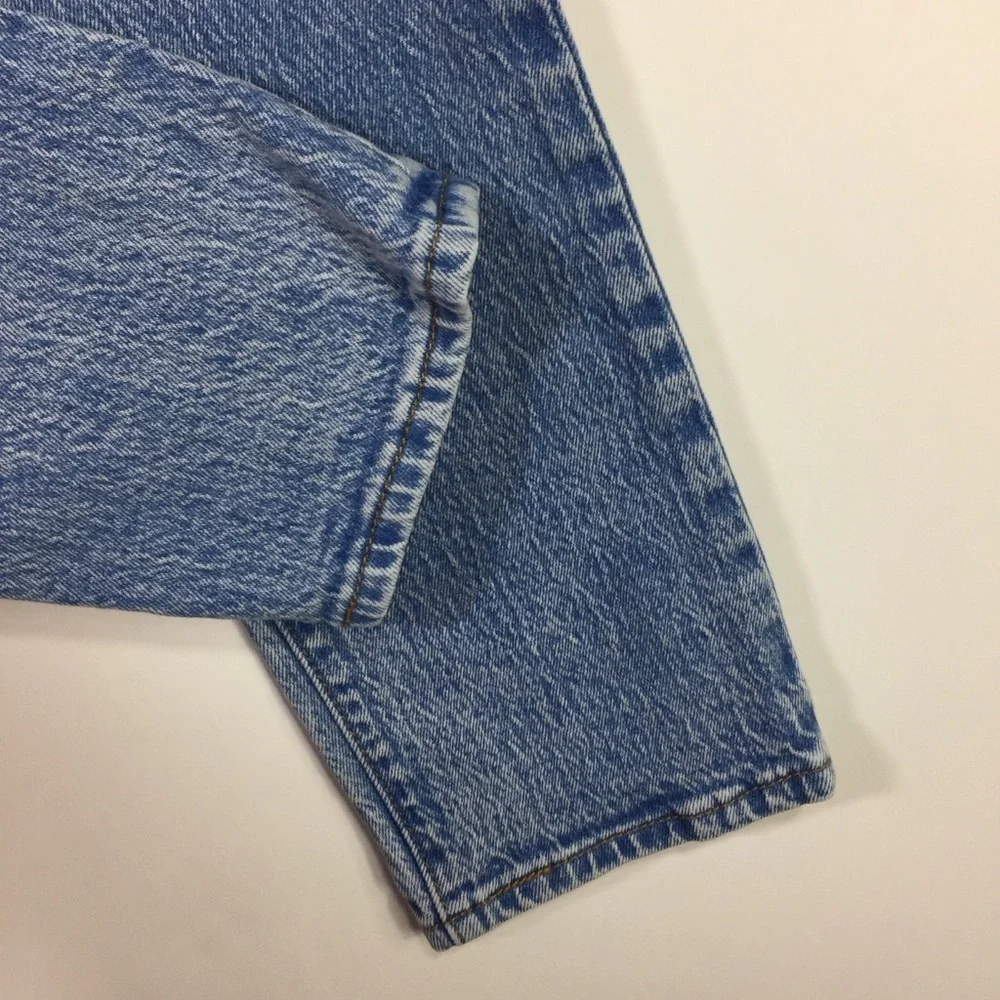 Levi's Wedgie Straight High Rise Button Fly Cotton Blend Blue Jeans - Picture 9 of 13